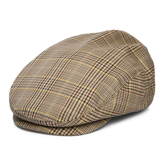 Casquette Plate Légère Prince-de-Galles Hooligan beige sable-marron-rouille BRIXTON