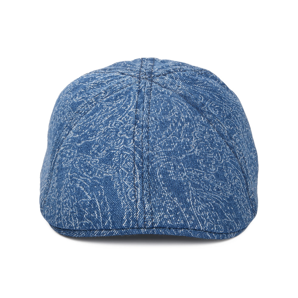 Casquette Plate Bec-de-Canard Paisley en Denim Texas bleu STETSON