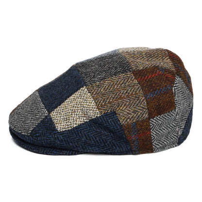 Casquette Plate en HARRIS TWEED Patch Cheshire multicolore DENTON