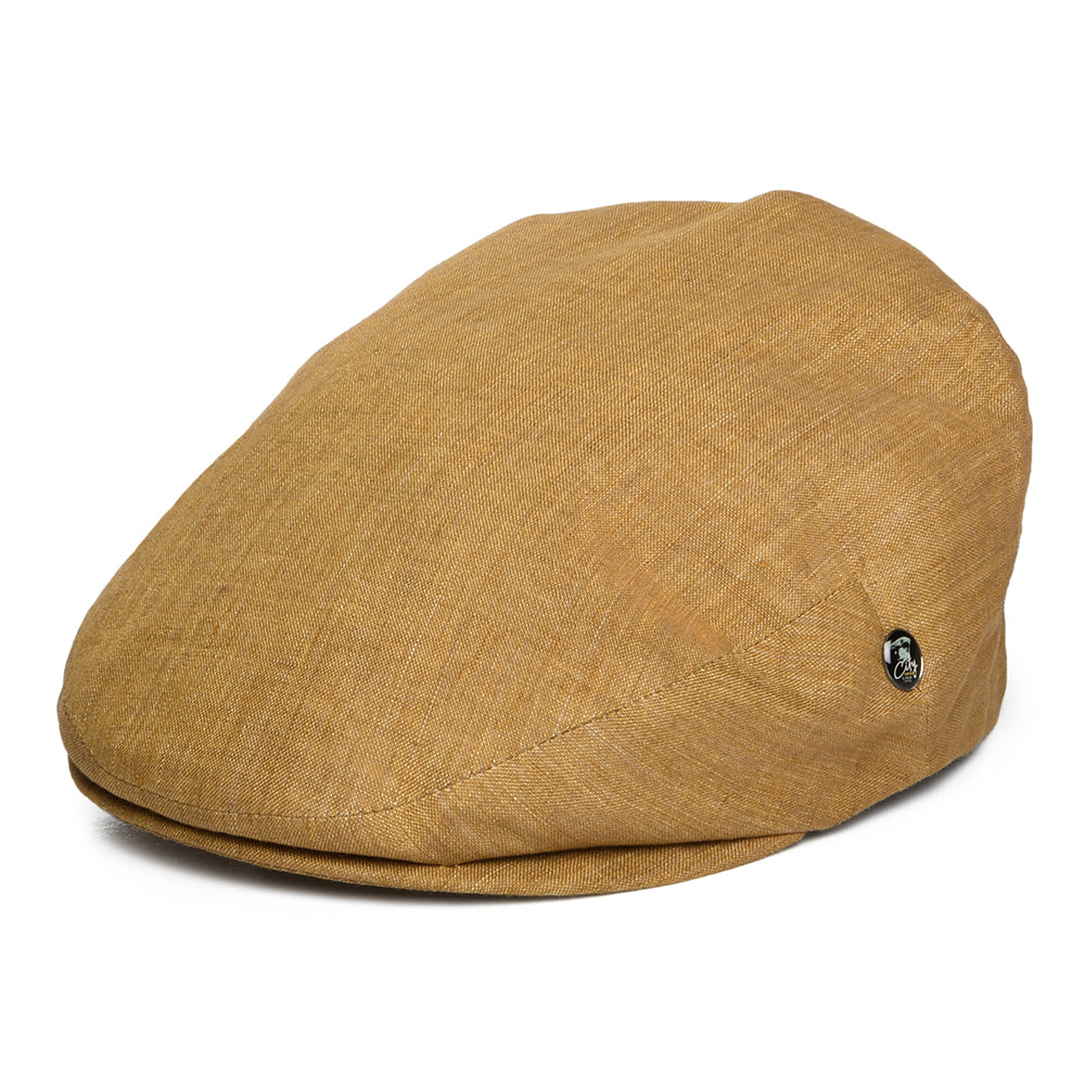 Casquette Plate en Lin Léger moutarde foncé CITY SPORT
