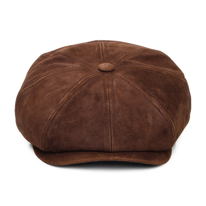 Casquette Gavroche en Cuir Vieilli Hatteras cognac STETSON