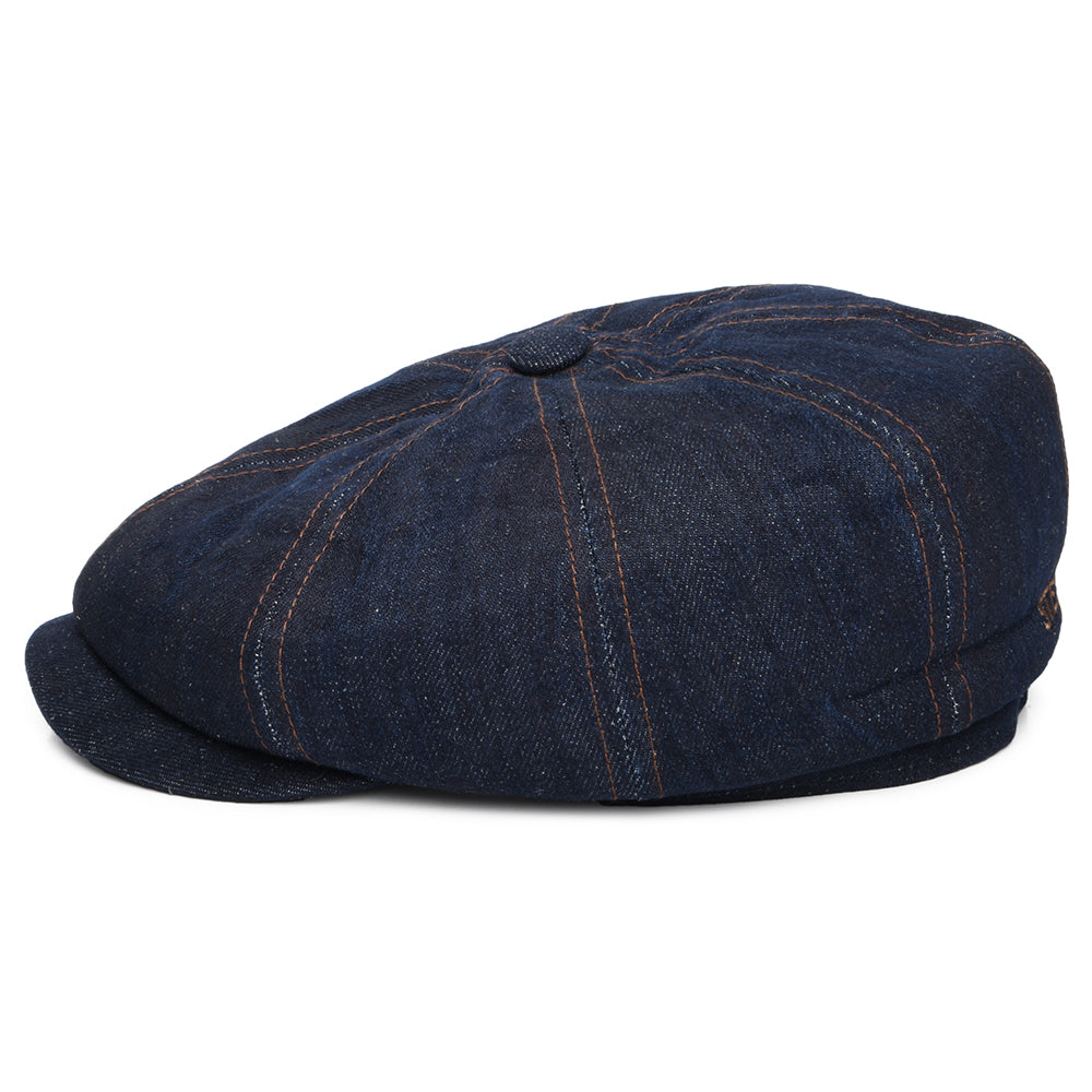 Casquette Gavroche en Denim Éco-Responsable Hatteras bleu STETSON