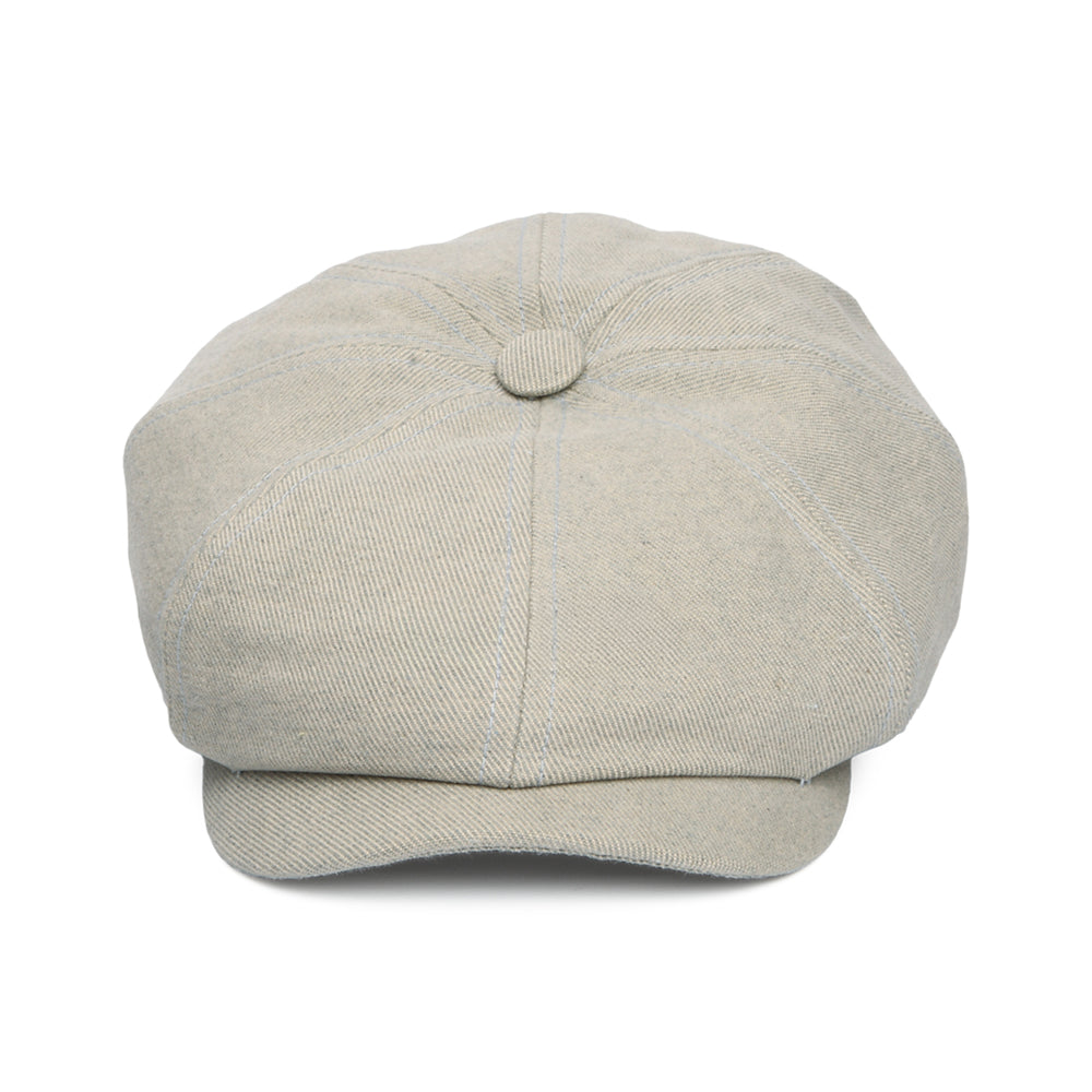 Casquette Gavroche en Coton Sergé Éco-Responsable Hatteras beige-bleu clair STETSON