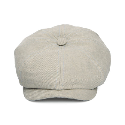 Casquette Gavroche en Coton Sergé Éco-Responsable Hatteras beige-bleu clair STETSON