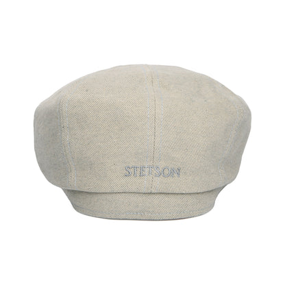 Casquette Gavroche en Coton Sergé Éco-Responsable Hatteras beige-bleu clair STETSON