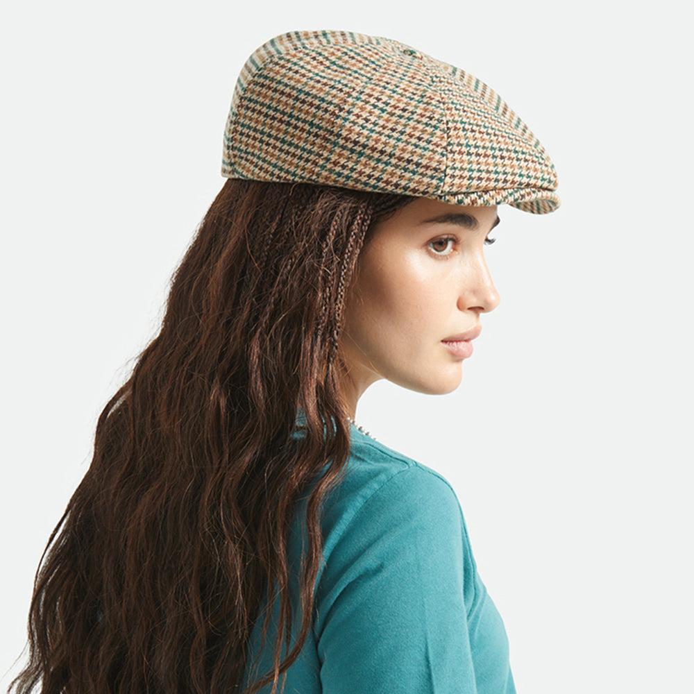 Casquette Gavroche Pied-de-Poule Brood khaki-ochre-vert BRIXTON