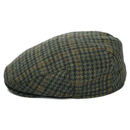 Casquette Plate Pied-de-Poule County en Laine Mélangée mousse-bleu marine FAILSWORTH
