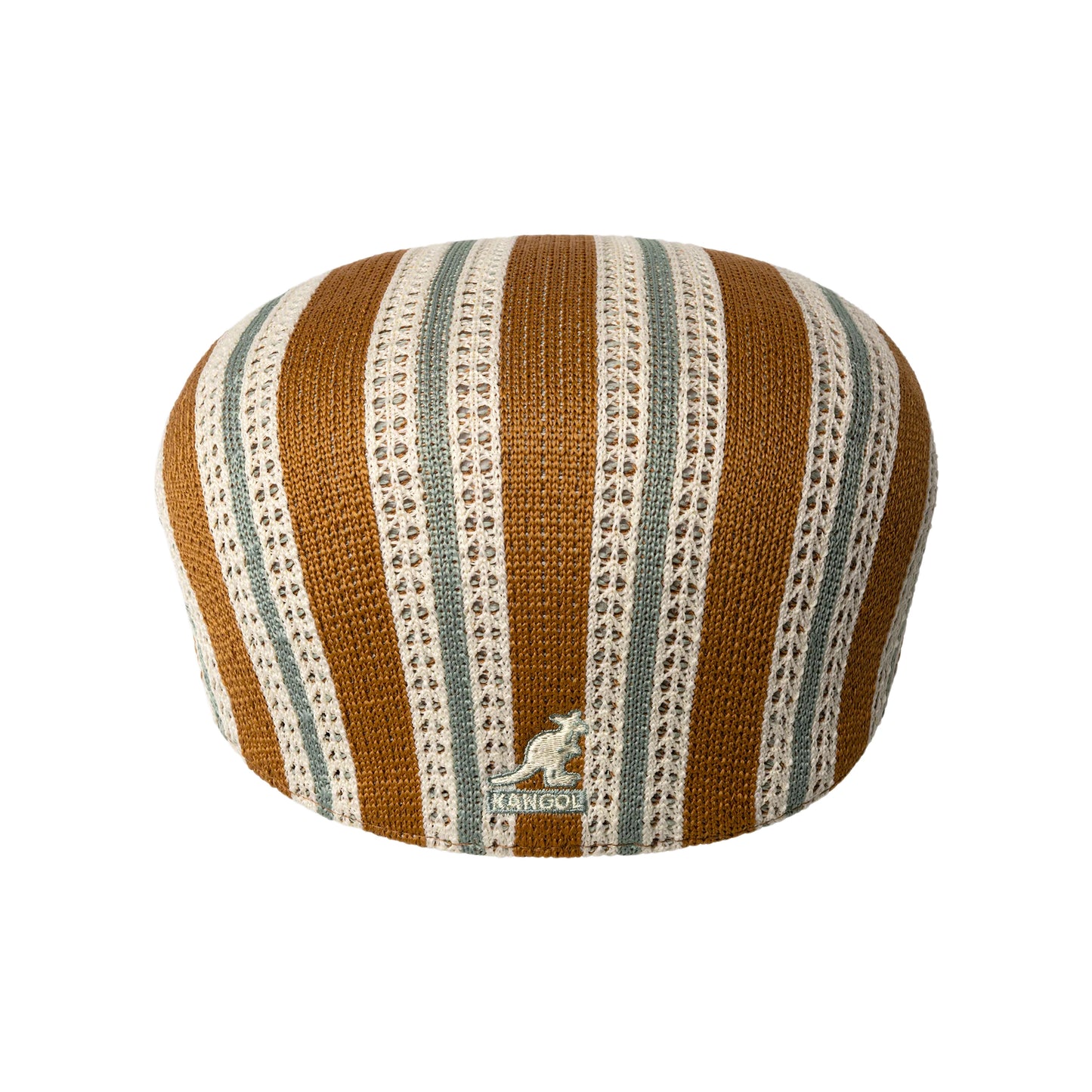 Casquette Plate en Tropic Resort Stripe 504 beige sable-crème KANGOL