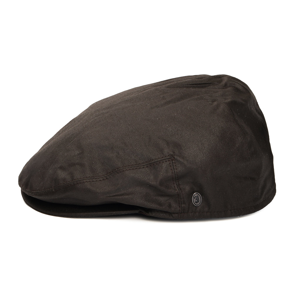 Casquette Plate en Toile Cirée Hydrofuge marron JAXON & JAMES