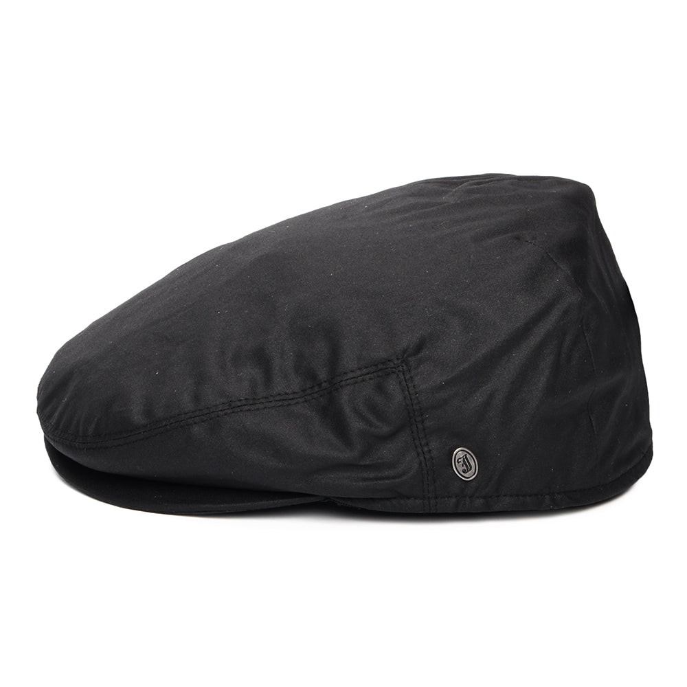 Casquette Plate en Toile Cirée Hydrofuge noir JAXON & JAMES