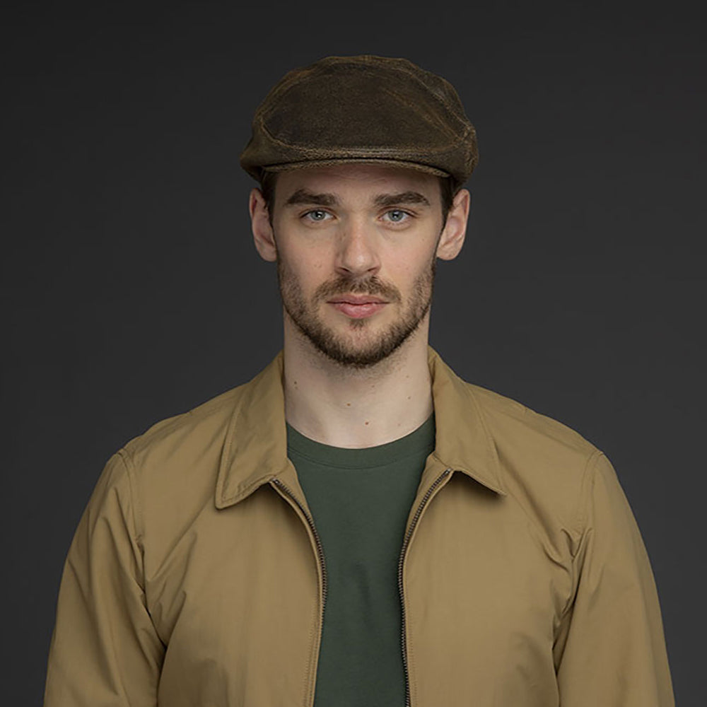 Casquette Plate en Cuir Taxten marron BAILEY