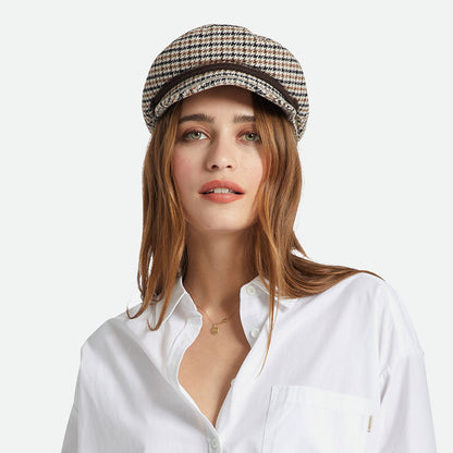 Casquette de Marin Pied-de-Poule sable-marron-orange BRIXTON