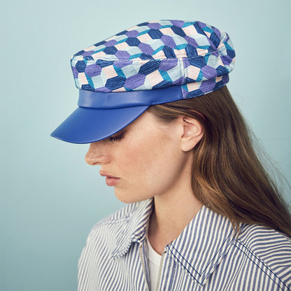 Casquette de Marin Graphique violette-bleu SEEBERGER