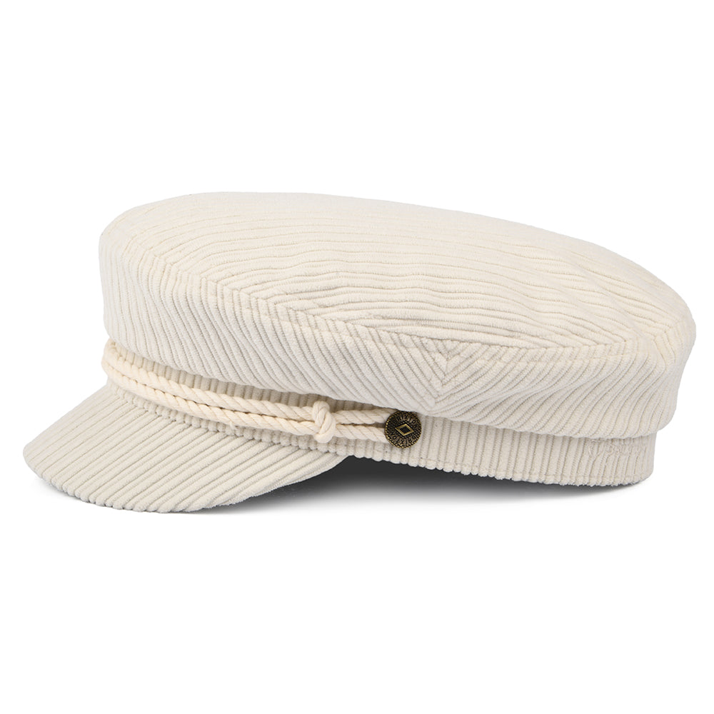 Casquette de Marin en Velours Grosses Mailles blanc cassé BRIXTON