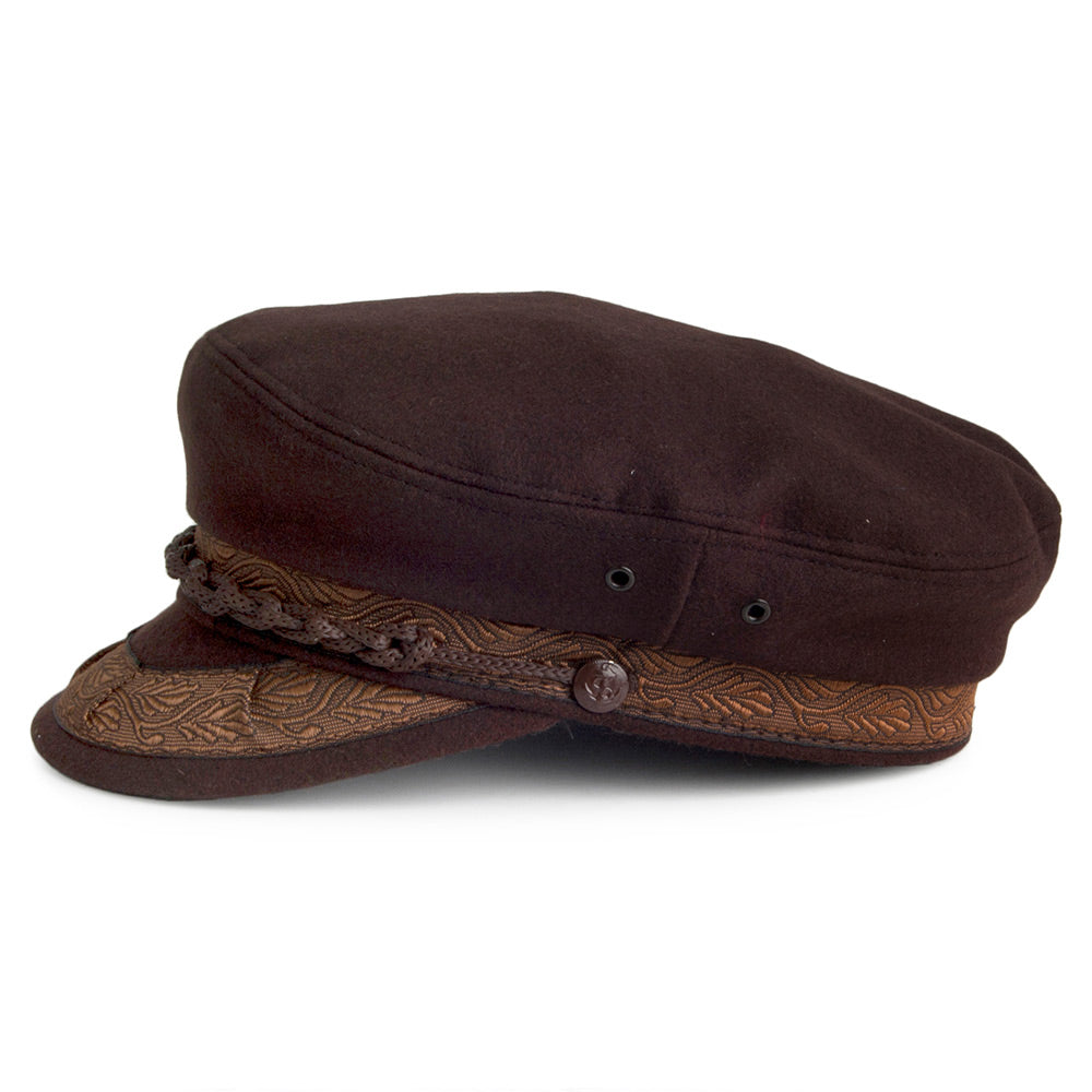Casquette de Marin Grec en Laine marron JAXON & JAMES