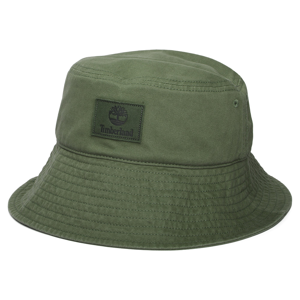 Chapeau Bob en Coton Sergé Délavé Monochrome olive TIMBERLAND