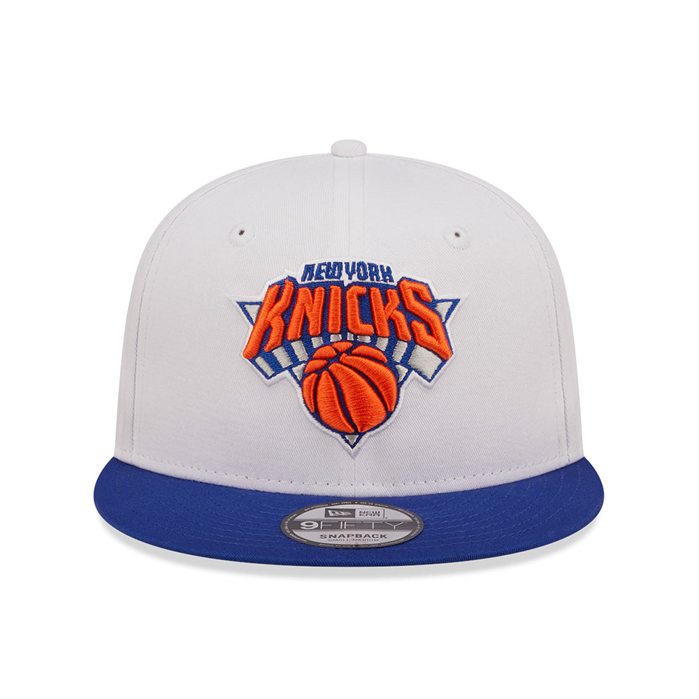 Casquette Snapback 9FIFTY NBA White Crown Team New York Knicks blanc-bleu NEW ERA