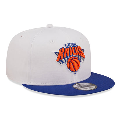 Casquette Snapback 9FIFTY NBA White Crown Team New York Knicks blanc-bleu NEW ERA