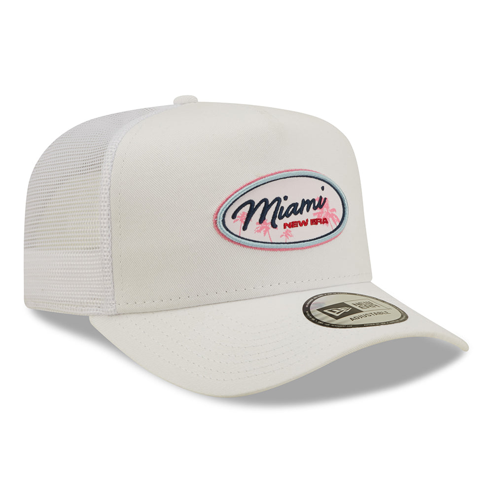 Casquette Trucker Oval State A-Frame Miami blanc NEW ERA