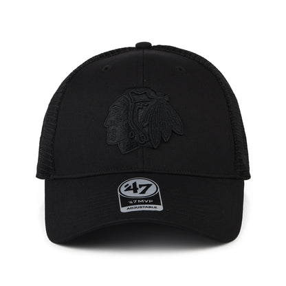 Casquette Trucker NHL Branson MVP Chicago Blackhawks noir sur noir 47 BRAND