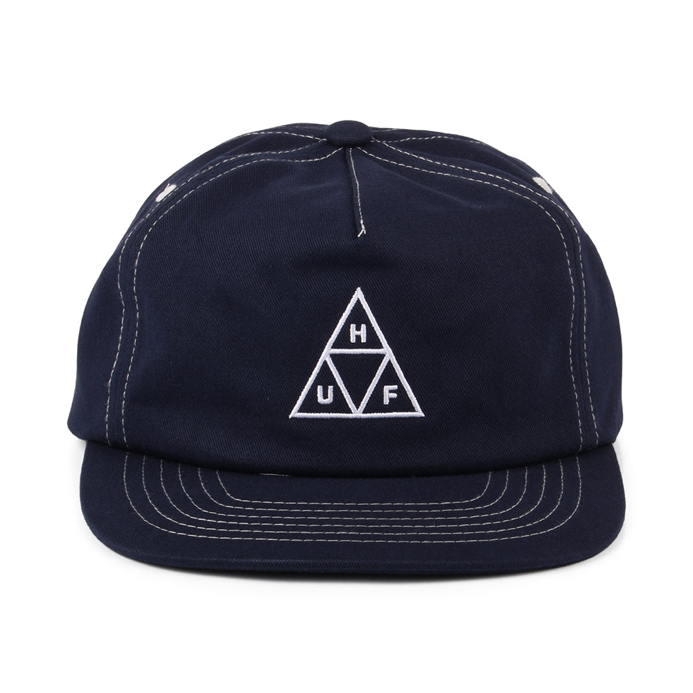 Casquette Snapback Non Structurée Triple Triangle bleu marine-blanc HUF
