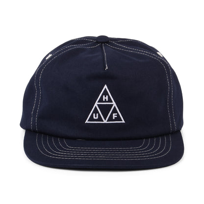 Casquette Snapback Non Structurée Triple Triangle bleu marine-blanc HUF