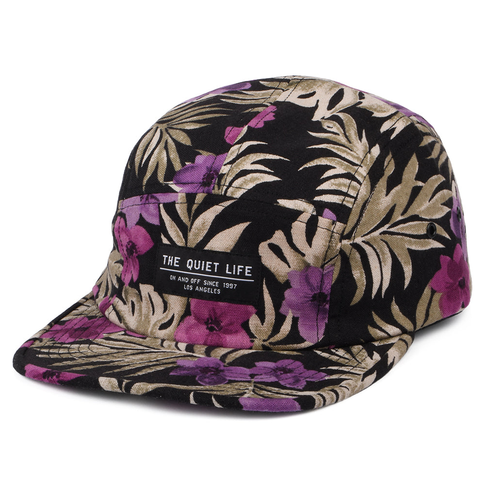 Casquette 5 Panel Floral en Coton Bio noir-violet THE QUIET LIFE