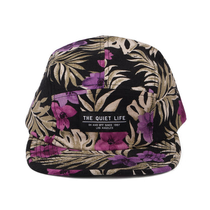 Casquette 5 Panel Floral en Coton Bio noir-violet THE QUIET LIFE