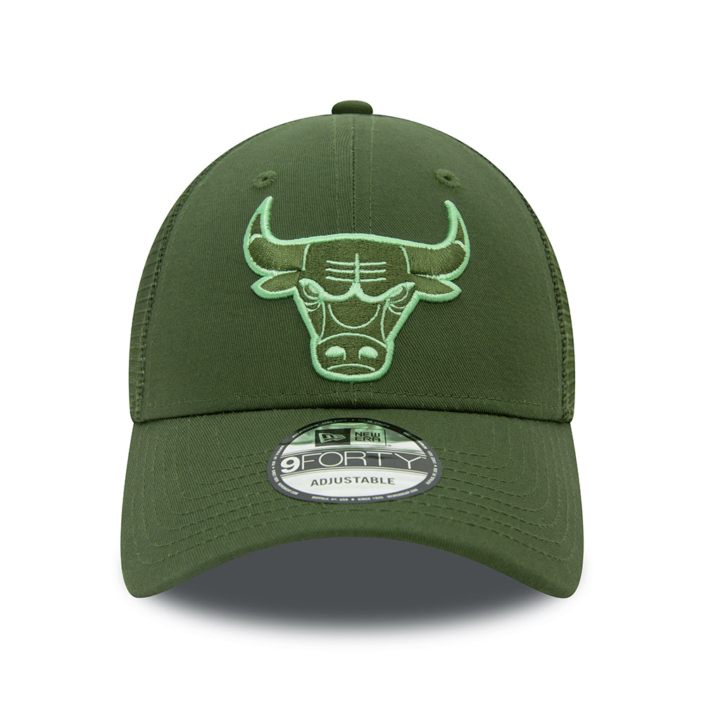 Casquette Trucker 9FORTY NBA Seasonal Chicago Bulls olive-vert NEW ERA