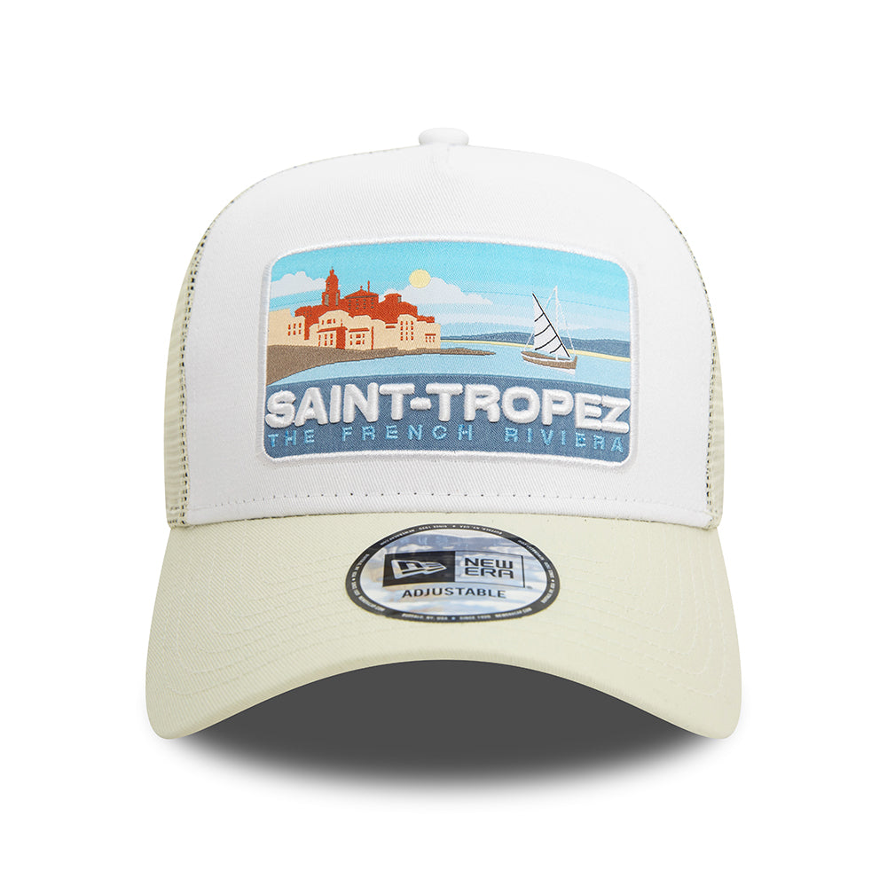 Casquette Trucker A-Frame NE Summer Saint-Tropez blanc-blanc cassé NEW ERA