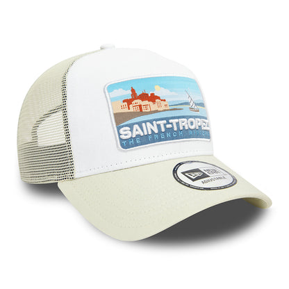 Casquette Trucker A-Frame NE Summer Saint-Tropez blanc-blanc cassé NEW ERA