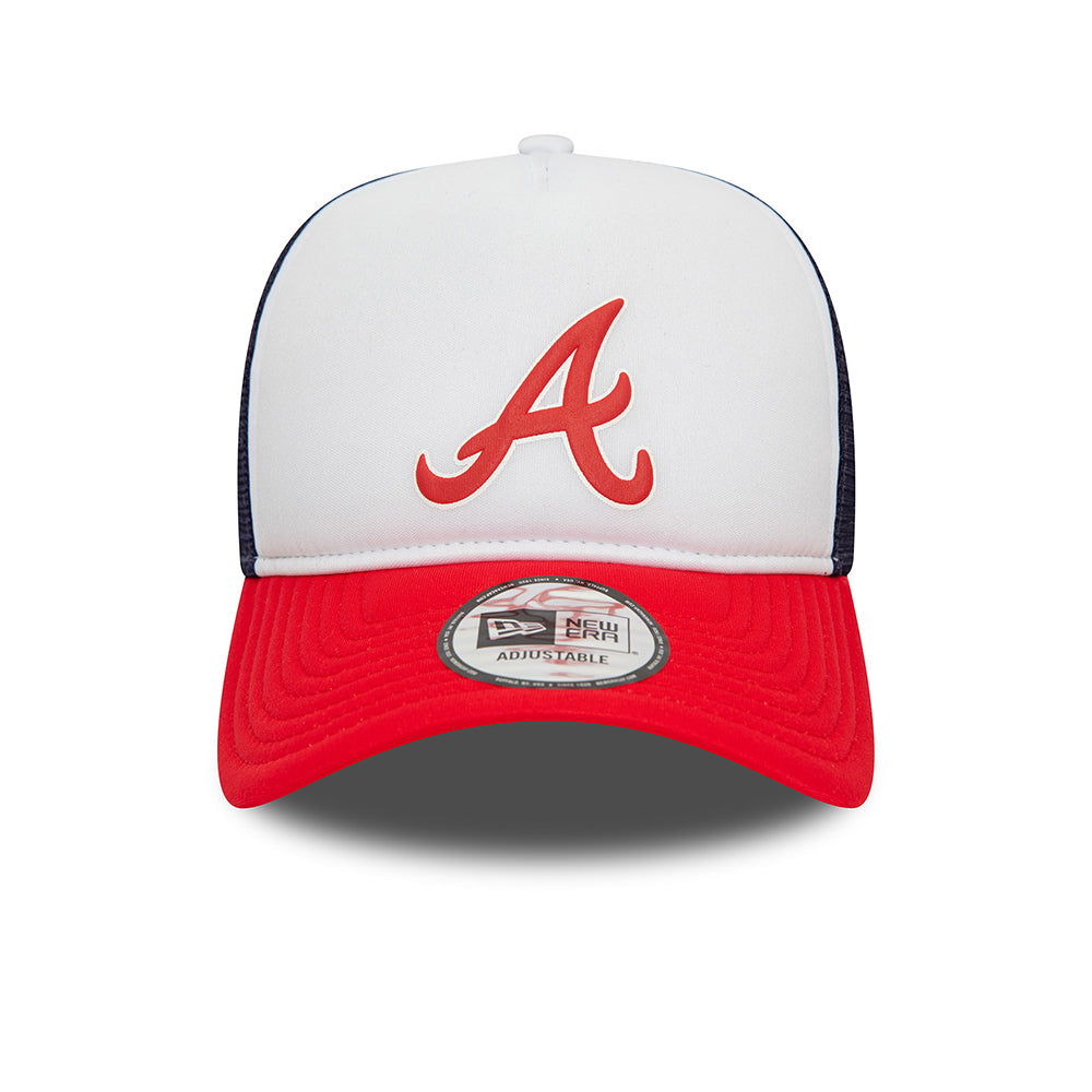 Casquette Trucker MLB Logo A-Frame Atlanta Braves blanc-écarlate-bleu marine NEW ERA