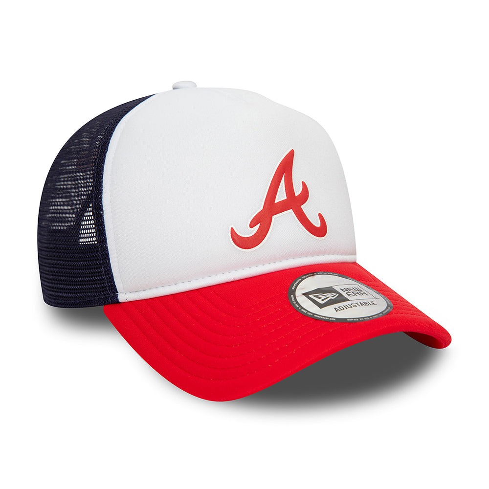 Casquette Trucker MLB Logo A-Frame Atlanta Braves blanc-écarlate-bleu marine NEW ERA