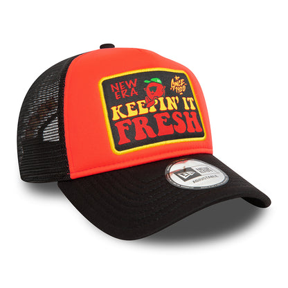 Casquette Trucker A-Frame NE Patch orange-noir NEW ERA