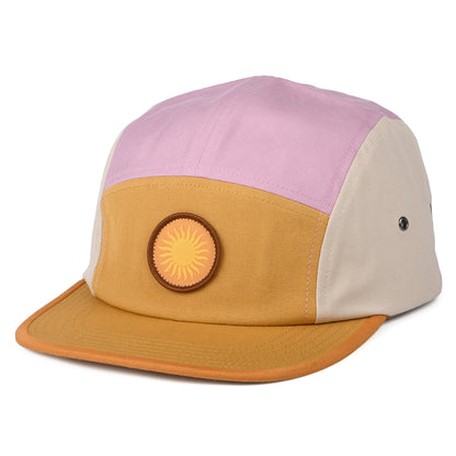 Casquette 5 Panel en Coton Bio Spirited Sun Graphic Maclure moutarde-mauve-beige sable PATAGONIA
