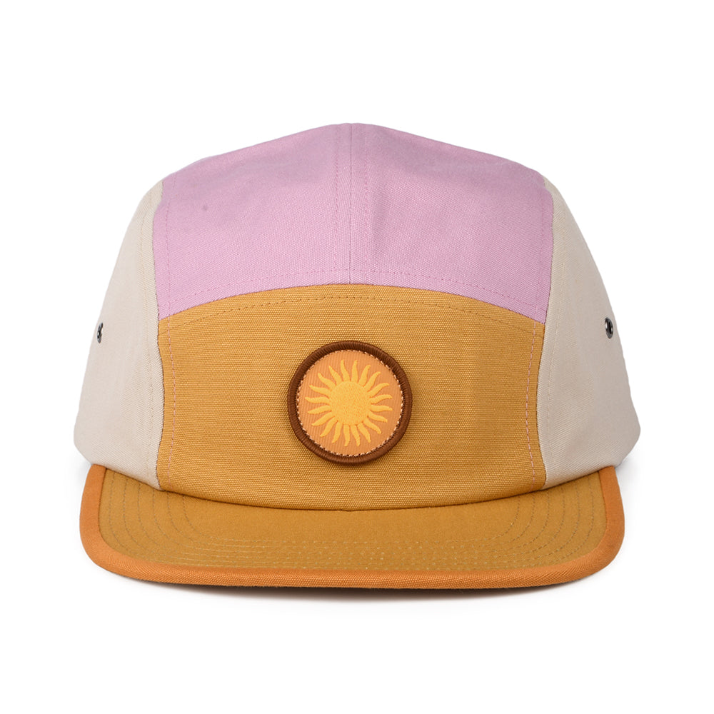 Casquette 5 Panel en Coton Bio Spirited Sun Graphic Maclure moutarde-mauve-beige sable PATAGONIA