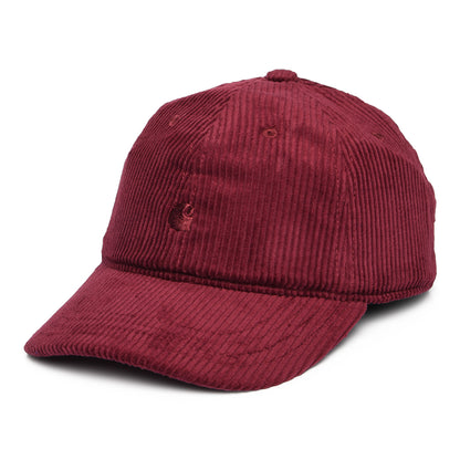 Casquette en Velours Côtelé Large Harlem vin CARHARTT WIP
