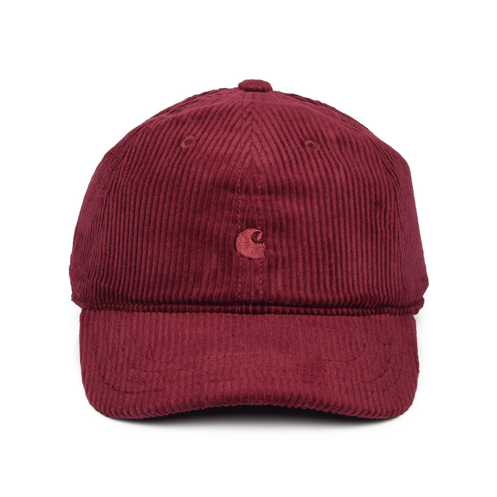 Casquette en Velours Côtelé Large Harlem vin CARHARTT WIP