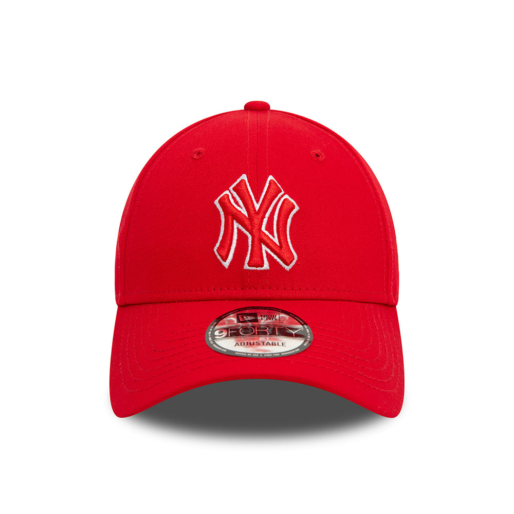 Casquette 9FORTY MLB Team Outline New York Yankees écarlate-blanc NEW ERA