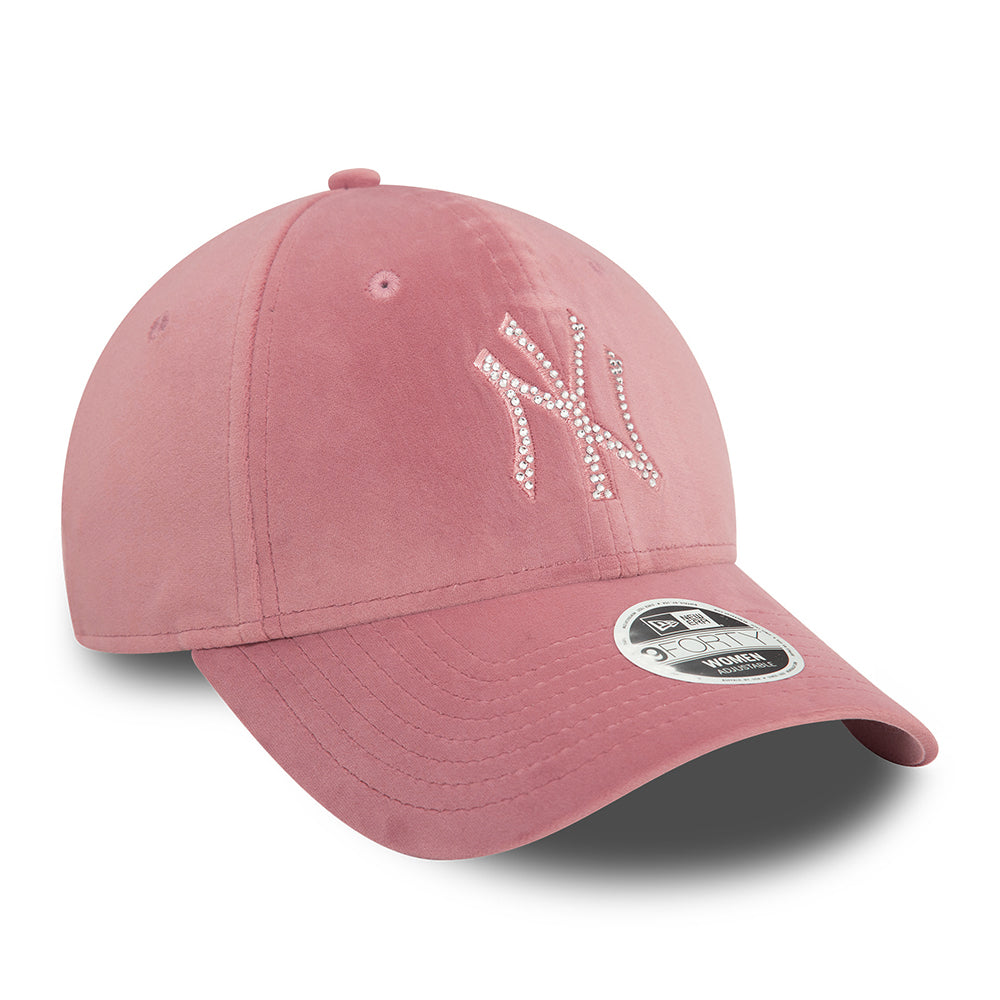 Casquette Femme 9FORTY MLB Velour Diamante New York Yankees rose NEW ERA