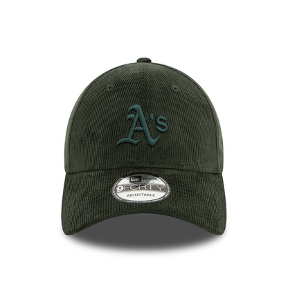 Casquette 9FORTY MLB Cord Oakland Athletics vert foncé NEW ERA
