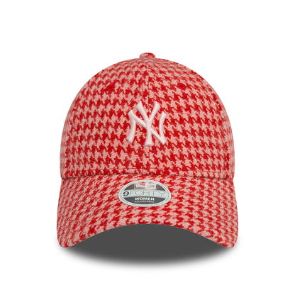 Casquette 9FORTY MLB Houndstooth New York Yankees rose-écarlate NEW ERA