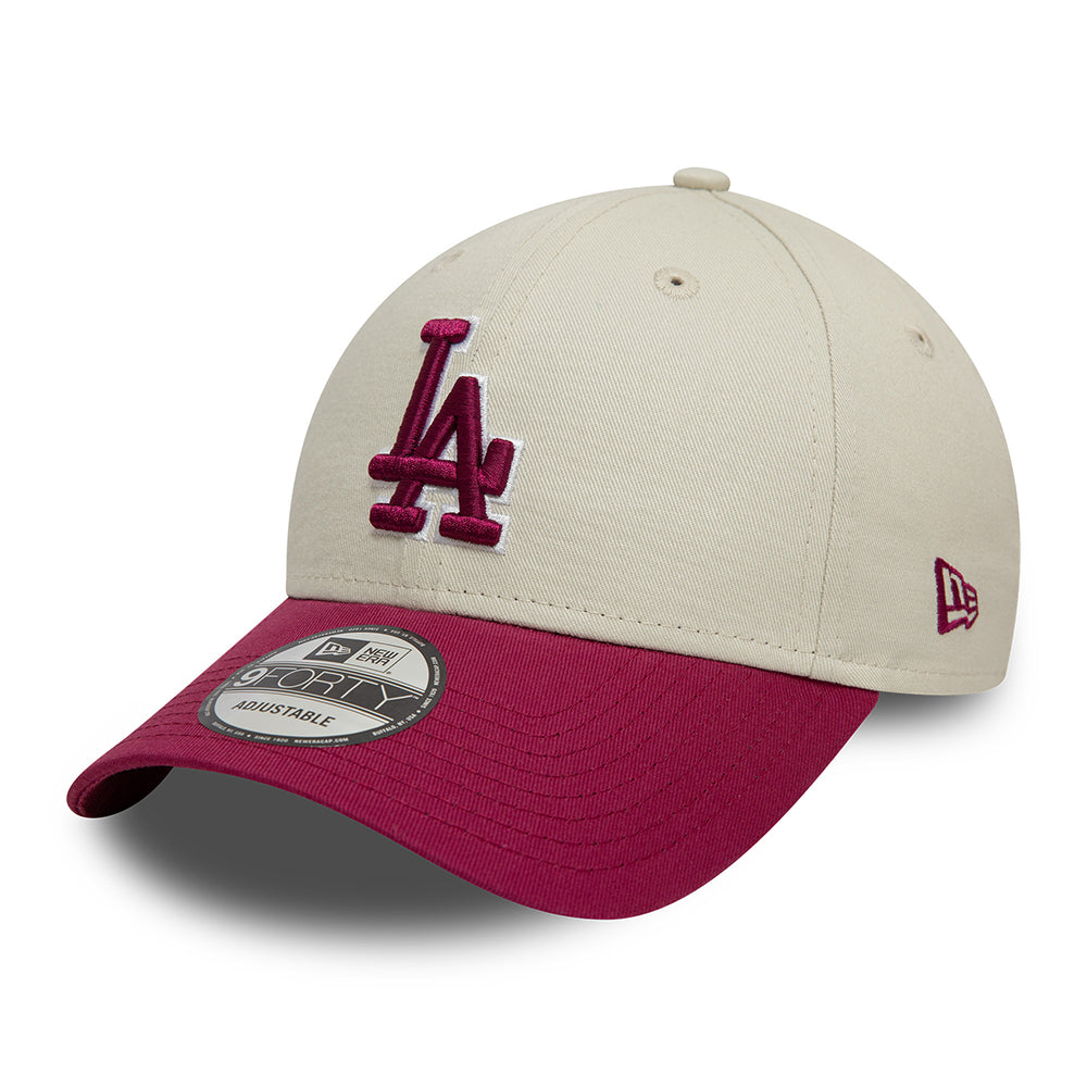 Casquette 9FORTY MLB World Series Patch L.A. Dodgers ivoire-rouge cerise NEW ERA