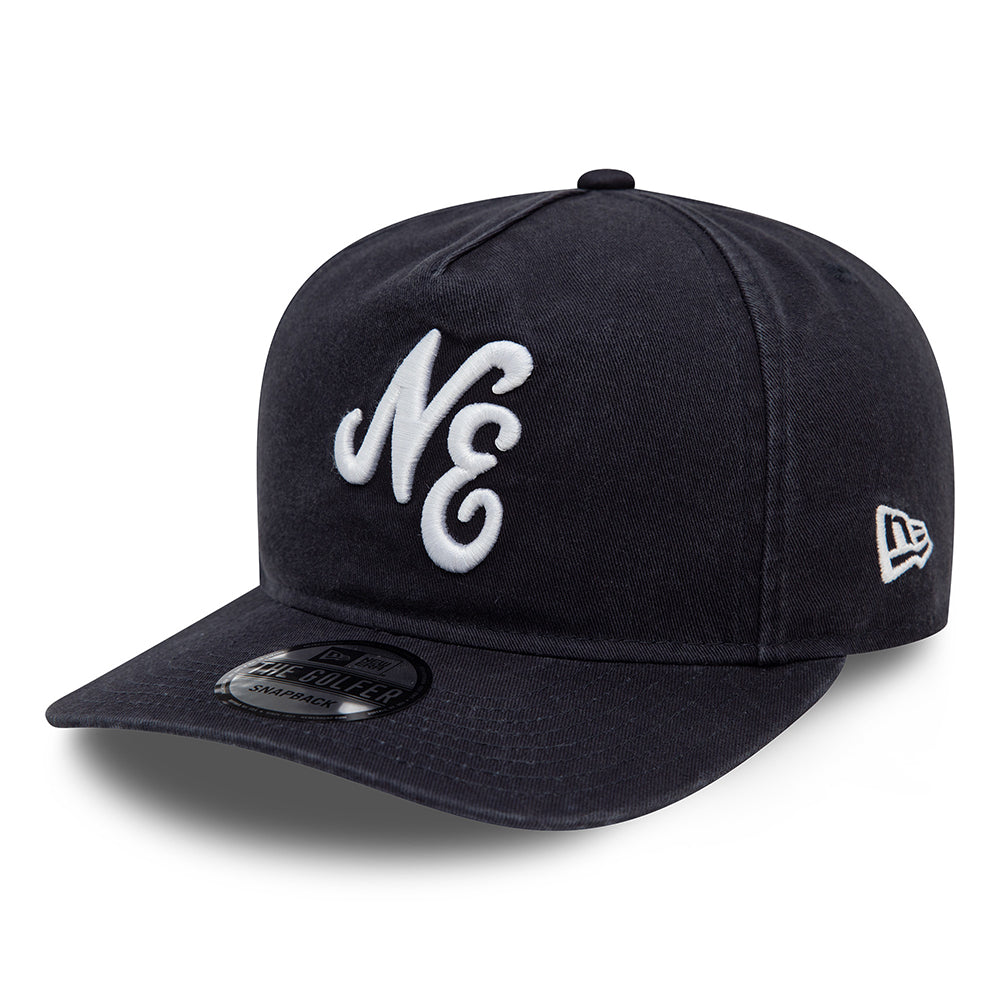 Casquette en Coton Délavé Golfer NE Pre-Curved Unstructured bleu marine-blanc NEW ERA