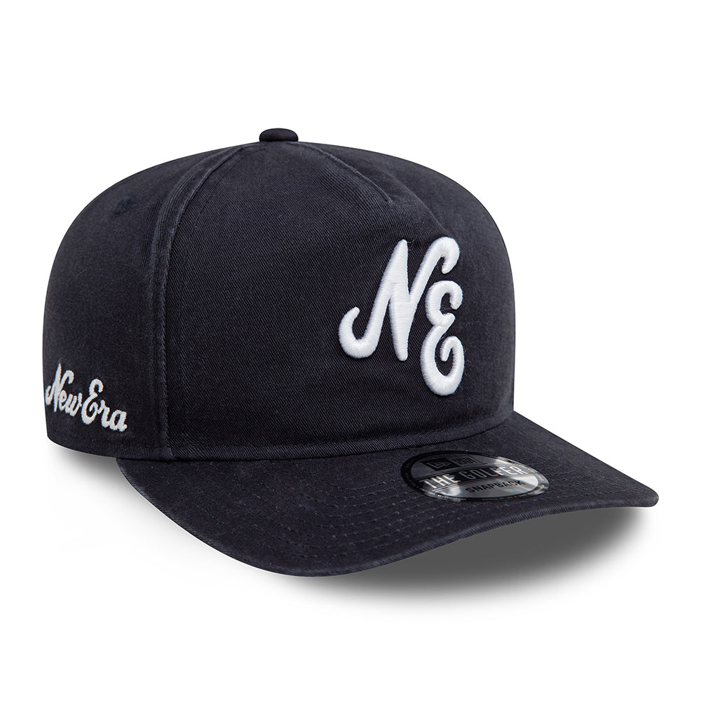 Casquette en Coton Délavé Golfer NE Pre-Curved Unstructured bleu marine-blanc NEW ERA