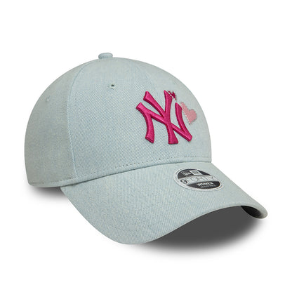 Casquette Femme 9FORTY MLB Denim Icon New York Yankees bleu clair-rose NEW ERA