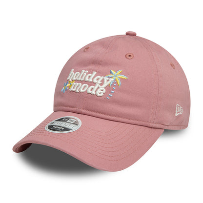 Casquette Femme 9TWENTY NE Phrase Holiday Mode en Coton Bio rose foncé NEW ERA