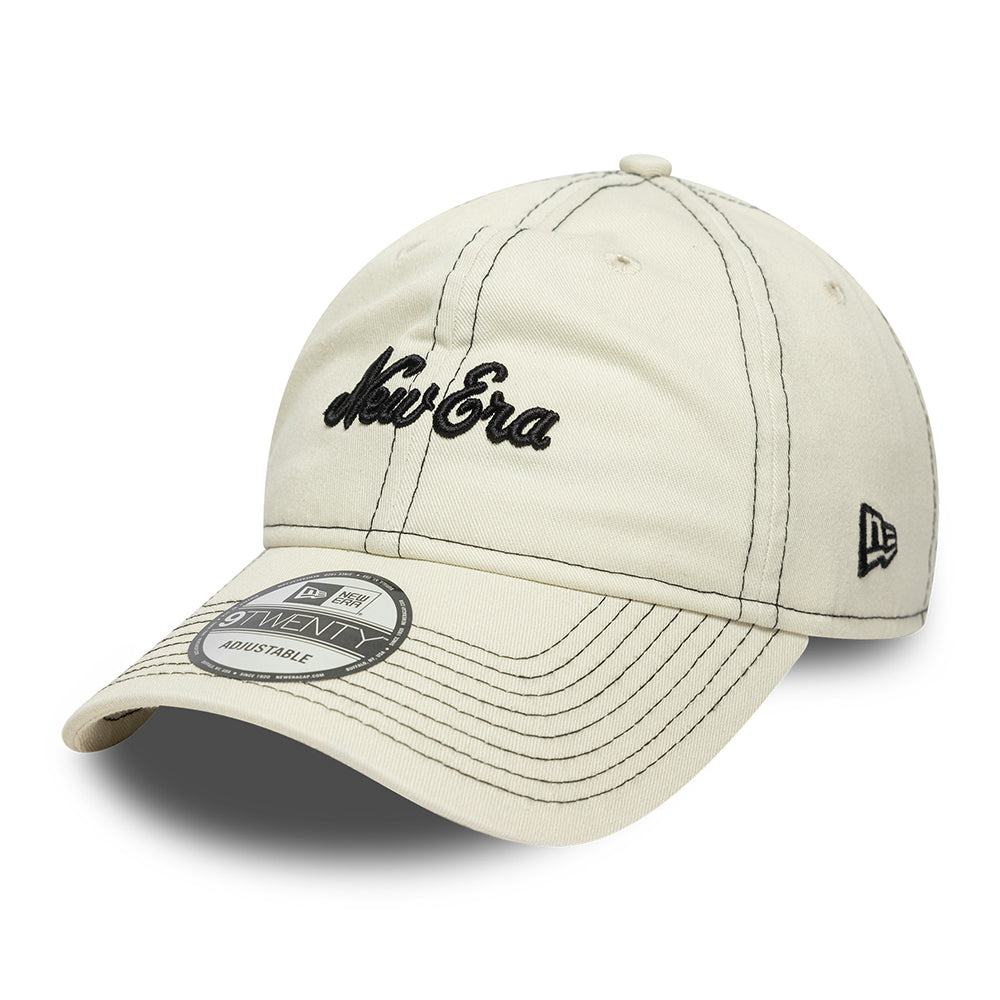 Casquette 9TWENTY Contrast Stitch en Coton ivoire-noir NEW ERA