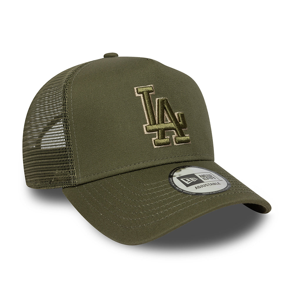 Casquette Trucker MLB Outline A-Frame L.A. Dodgers olive NEW ERA