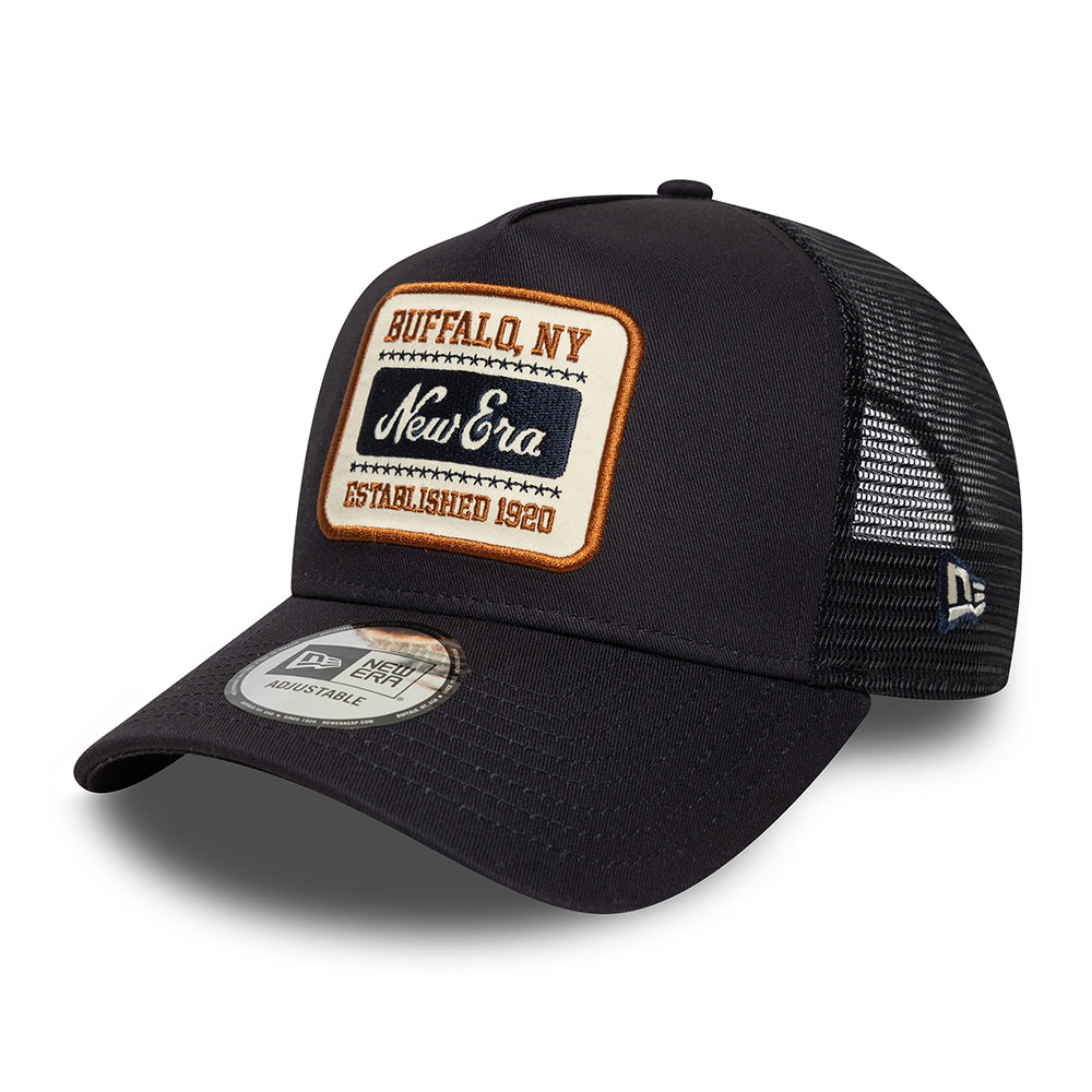 Casquette Trucker A-Frame NE Patch bleu marine NEW ERA